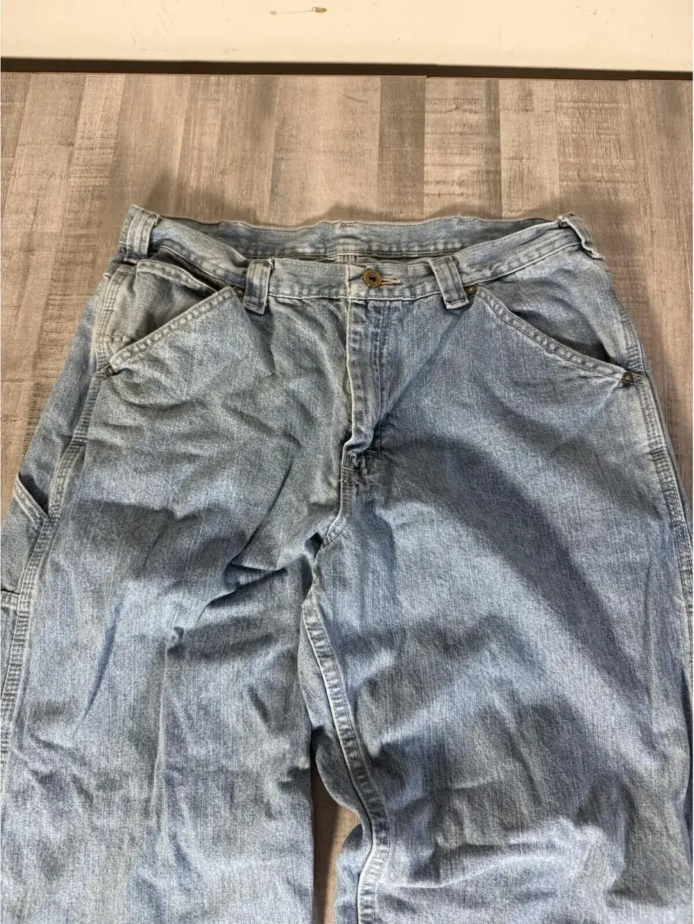 Vintage Lee‎ Dungarees Buddy Jeans Light Wash Baggy Workwear 90s Men’s 34x32